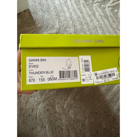 Gianni Bini Eviee Croc-Embossed Ankle Boots – Thunder Blue – Size 6M - Picture 10 of 10